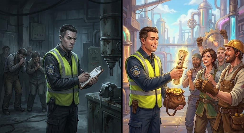 From Policeman to Quest Giver: Rebranding the Internal Safety Officer